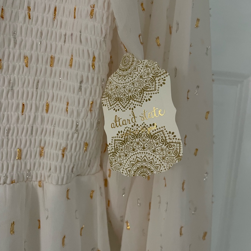 Altar’d state White dress with gold and silver size medium - Picture 6 of 9